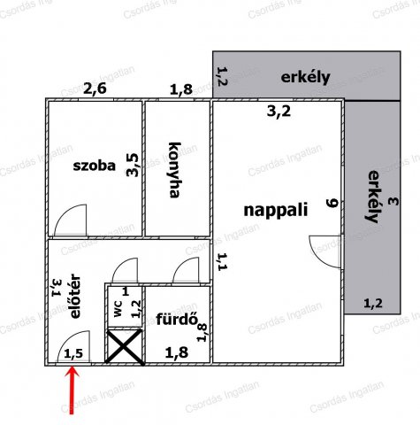Eladó téglalakás, Veszprémben 44.9 M Ft, 1+1 szobás
