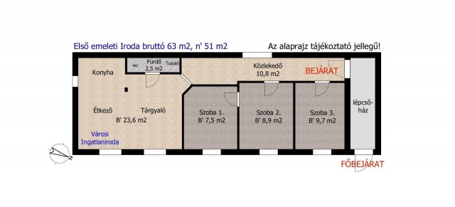 Eladó iroda, Győrött 44 M Ft, 1+2 szobás / költözzbe.hu