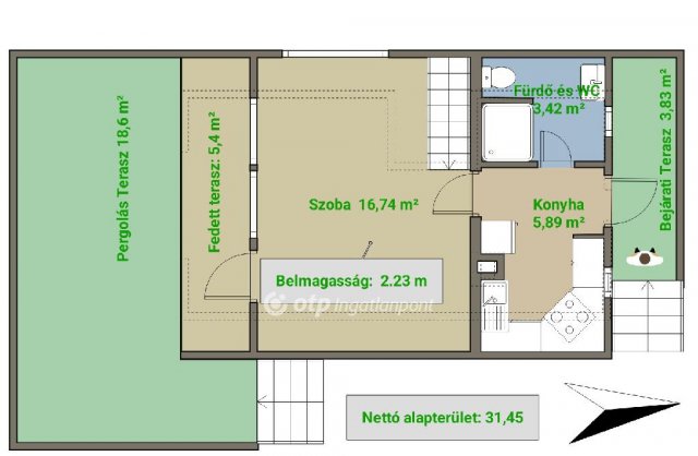 Eladó családi ház, Bocskaikerten 29.8 M Ft, 1+1 szobás