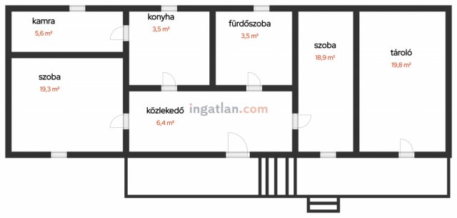 Eladó családi ház, Dánszentmiklóson 25.5 M Ft, 3 szobás