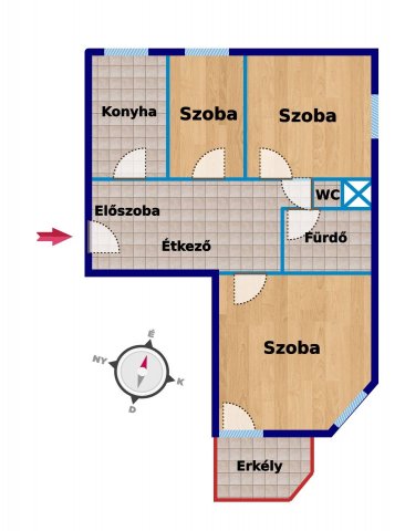 Eladó panellakás, Budapesten, III. kerületben 64.9 M Ft, 2 szobás