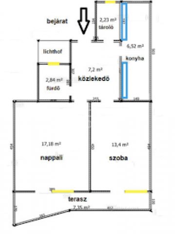 Kiadó téglalakás, albérlet, Budapesten, I. kerületben, 2 szobás
