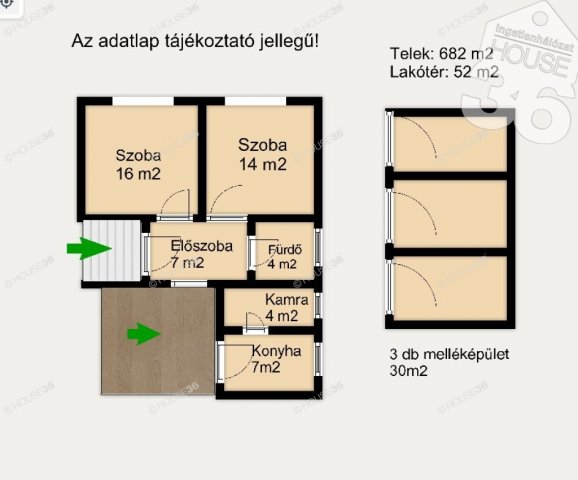 Eladó családi ház, Kocséren 17.5 M Ft, 2 szobás