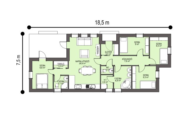 Eladó családi ház, Cegléden 52.2 M Ft, 5 szobás