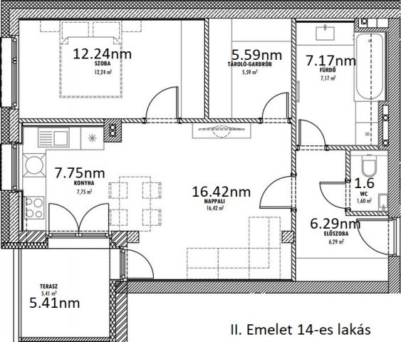 Eladó téglalakás, Érden 74.9 M Ft, 2 szobás