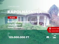 Eladó családi ház, Kápolnásnyéken 125 M Ft, 5 szobás