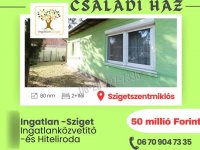 Eladó családi ház, Szigetszentmiklóson 50 M Ft, 2+1 szobás