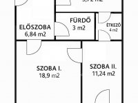 Eladó téglalakás, Tiszavasváriban 13.5 M Ft, 1+1 szobás