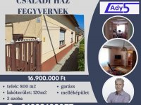 Eladó családi ház, Fegyverneken 16.9 M Ft, 3 szobás