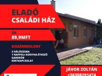 Eladó családi ház, Kozármislenyen 89.9 M Ft, 4+1 szobás